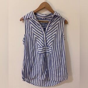 Vineyard Vines S/M Blue & White Striped cotton tank- loose fit, cotton blend